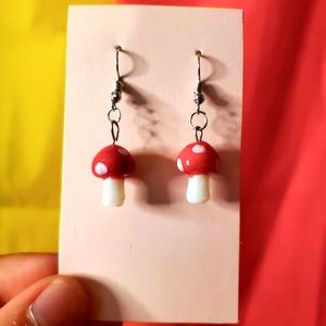 Red Mushroom Earrings